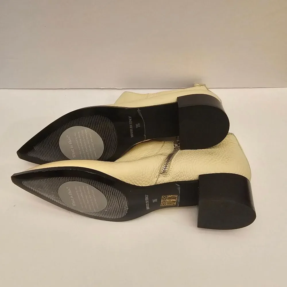 NEW Everlane Ankle Boot/‎ The Boss Bootie in Bone/ Italian Leather /Size 7.5